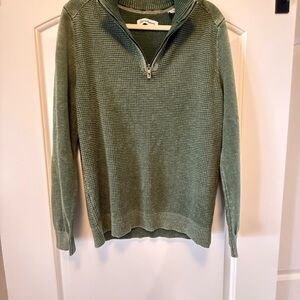 Tommy Bahama Olive Zip-Up Sweater